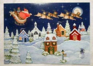 Crown Point Graphics Set Of 20 Sant And Reindeer Christmas Cards And Envelopes