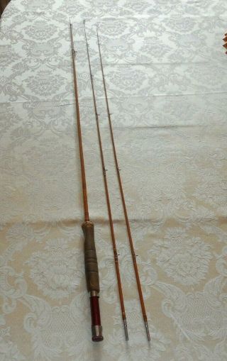 Vintage 2 Piece South Bend 7 1/2 Foot Bamboo Fly Rod 2 Tips Tube Sock