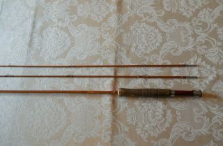 VINTAGE 2 PIECE SOUTH BEND 7 1/2 FOOT BAMBOO FLY ROD 2 TIPS TUBE SOCK 2