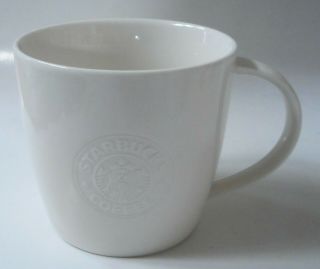 Starbucks Coffee Mug/cup White Embossed Bone China Mermaid Siren 2009 16 Oz