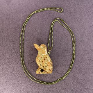 3d Woodpecker Fetish Necklace Soapstone Flicker Bird Totem Talisman Charm Amulet