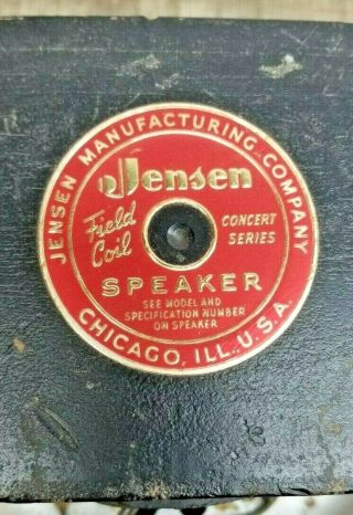 Vintage 1957 Jensen F15LL Field Coil Concert Series Speaker Red Label EM HiFi (C) 2