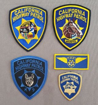 Usa - 5 X Different California Highway Patrol Patches
