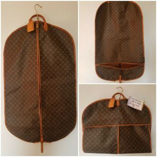 Auth Vintage Louis Vuitton Folding Garment Suit Bag Carrier W/luggage Tag 1980 