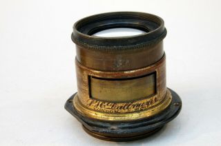 Vintage J.  H.  Dallmeyer Large Format Brass Lens - 3 Inch