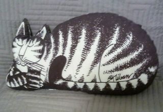 Vintage B.  Kliban Stuffed Plush Pillow Sleeping Cat Black