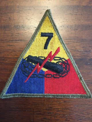 7th Armored Division Tank Wwii Ww2 Patch Us Army The Lucky Seventh