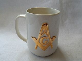 Masonic High Relief Ceramic Coffee Mug