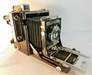 Vtg Graflex Speed Graphic 3x4 Bellows Camera Kodak Ektar Lens With Film Usa