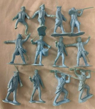 Marx Revolutionary War Sons Of Liberty Colonial Soldiers 54mm Light Blue Plastic