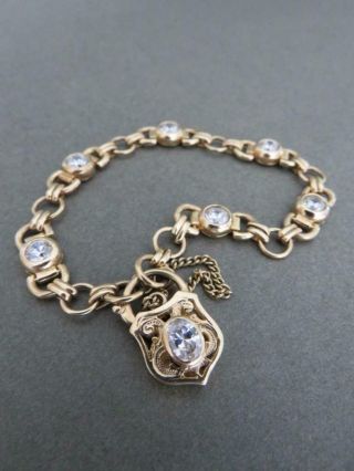 Vintage 9ct Gold Link Bracelet With Heart Padlock Locket 22g
