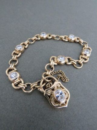 Vintage 9ct Gold Link Bracelet with Heart Padlock Locket 22g 2