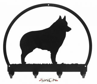 Swen Products Schipperke Dog Black Metal Key Chain Holder Hanger