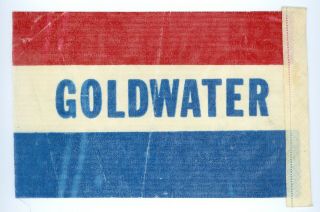 Vintage 1964 President Barry Goldwater Political Campaign Cloth Car Flag