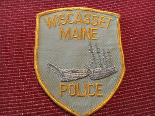 Police Wiscasset Maine Shoulder Patch Old American Made First Issue From 1970 