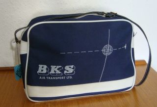 Vintage 60s Flight Bag Bks Air Transport Limited Btl Bags Southend Airport