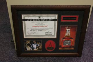 Jack Daniels Single Barrel Framed Certificate Of Ownership 2008 Jimmy Bedford