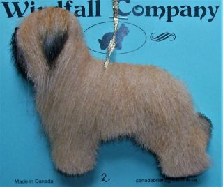 French Briard Tawny Berger De Brie Dog Plush Christmas Ornament 2 By Wc