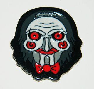 Saw Movies Billy The Puppet Face And Bowtie Metal Enamel Pin
