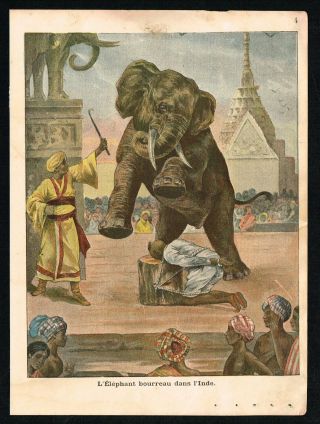 1900 Execution By Elephant,  Public Head Crushing Capital Punishment In India