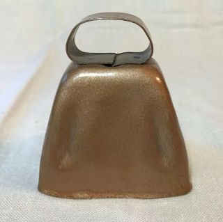 Vintage Copper Metal 3 1/4” Cow Bell Rustic Country Steam Punk Decor Craft