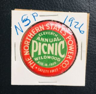 1926 Pinback Wildwood,  Minneapolis Annual Picnic,  Northern States Power Co.