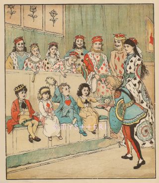 Knave Of Hearts Gives Back The Tarts - The Queen Of Hearts - 1905 Antique Art Print