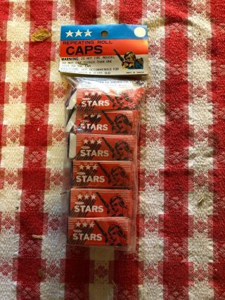 Mip 6 Boxes Of 5 Roll/250 Shots Three Star Toy Perforated Repeating Rolls Caps B