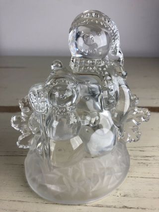Glass Snowman Clear Figure Figurine Family Cute Holiday Christmas Decor