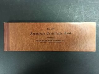 Vintage Charles Bruning Architects Certificate Book