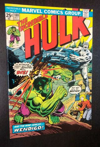 Incredible Hulk 180 (marvel 1974) - - 1st Appearance Wolverine (cameo) - - Vf -