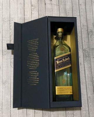 Johnnie Walker Blue Label Scotch Whisky Empty Bottle 750ml Medallion