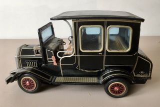 Vintage Model T Ford Black Tin Toy Friction Car Made In Japan Tin Lizzy