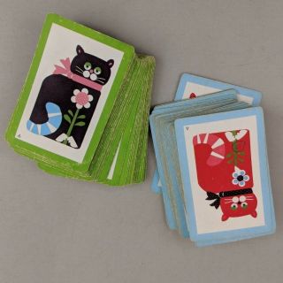 Vintage Playing Cards Two Deck Bridge Well Worn In Hoyle Kent Cats Kittens 70 