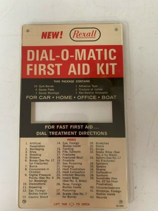 Vintage/New Old Stock Rexall W - 508 Dial - O - Matic First Aid Kit 3