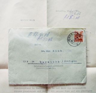 Translated Letter To Interned German Doctor - Us Internment Camp Garmisch