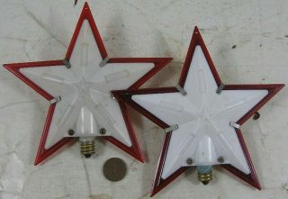 2 Vintage C6 Star Christmas Tree Topper Light
