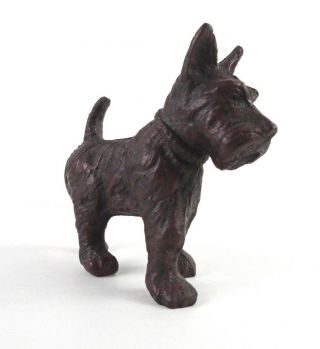 Vintage Heavy Metal Scottie Dog Figurine Scottish Terrier Bronze Color 4 "