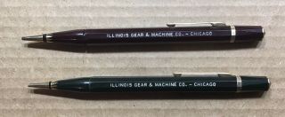 2 Vintage Mechanical Pencils Illinois Gear & Machine Co.  Chicago