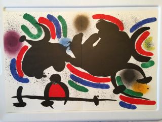 Lithograph 9 By Joan Miro (1893 - 1983) Mourlot 1972 Edition Centerfold
