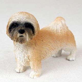 Lhasa Apso Figurine Hand Painted Collectible Statue Brown Sport