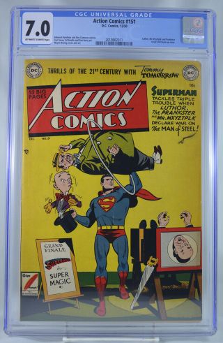 Action Comics 151 Cgc 7.  0 Golden Age Superman
