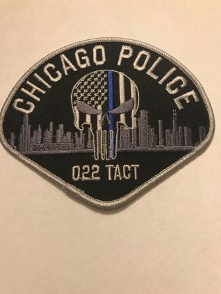 Illinois Il Chicago Gang Unit Punisher Logo Thin Blue Line Police Patch