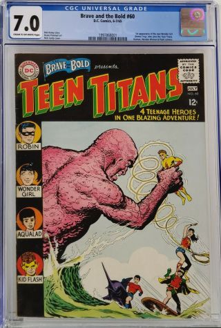 Brave And The Bold 60 Cgc 7.  0 1st Wonder Girl Teen Titans