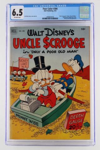 Four Color 386 - Cgc 6.  5 Fn,  - Dell 1953 - Donald Duck App - Uncle Scrooge 1