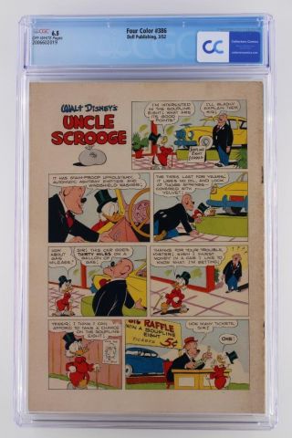 Four Color 386 - CGC 6.  5 FN,  - Dell 1953 - Donald Duck App - Uncle Scrooge 1 2