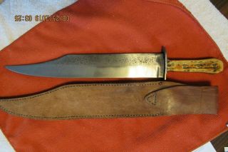 Vintage US Custom Hand Made.  J LILE Large Bowie Knife MADE FROM A FILE. 2
