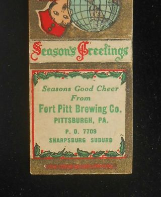 1930s Seasons Greetings Fort Pitt Brewing Co.  Pittsburgh Christmas Sharpsburg Pa