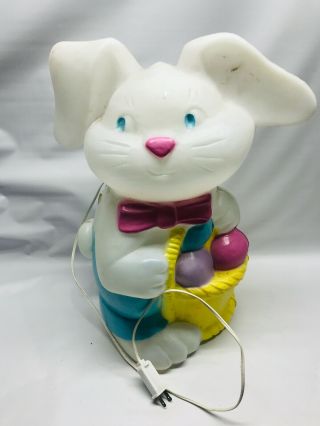 1995 Easter Bunny 18 " Light Up Blow Mold Decoration Made In Canada