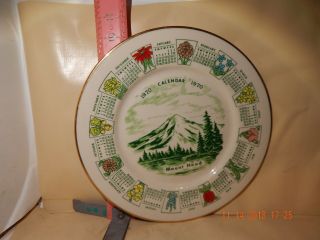 Mount Hood Calendar Plate - 1970 Calendar,  Made By Viletta 